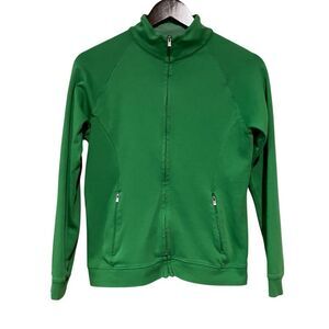 Peter Millar 100% Cotton Green Zip-Up Lightweight Stretch Jacket Women's Size S